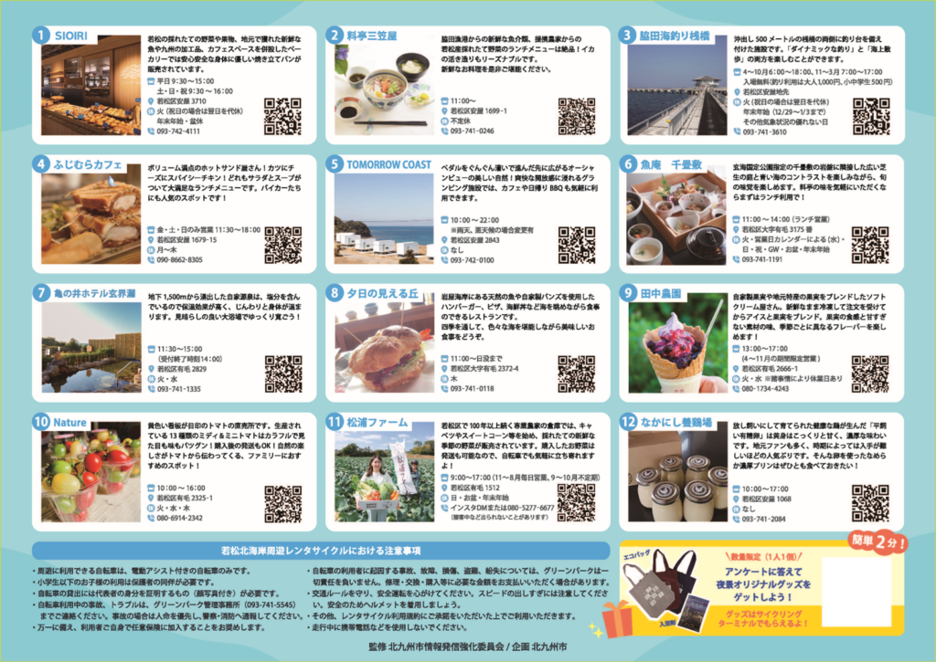 若松北海岸周遊マップ<裏面/施設の詳細>